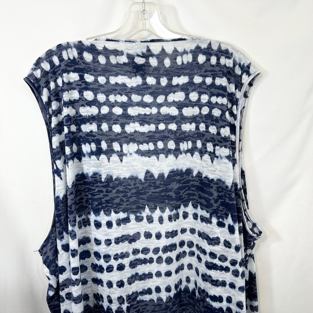 Catherines Plus Size‎ 34/36 Shrug 5X Navy Blue White Tie Dye Open Waterfall 1794 - Picture 5 of 7